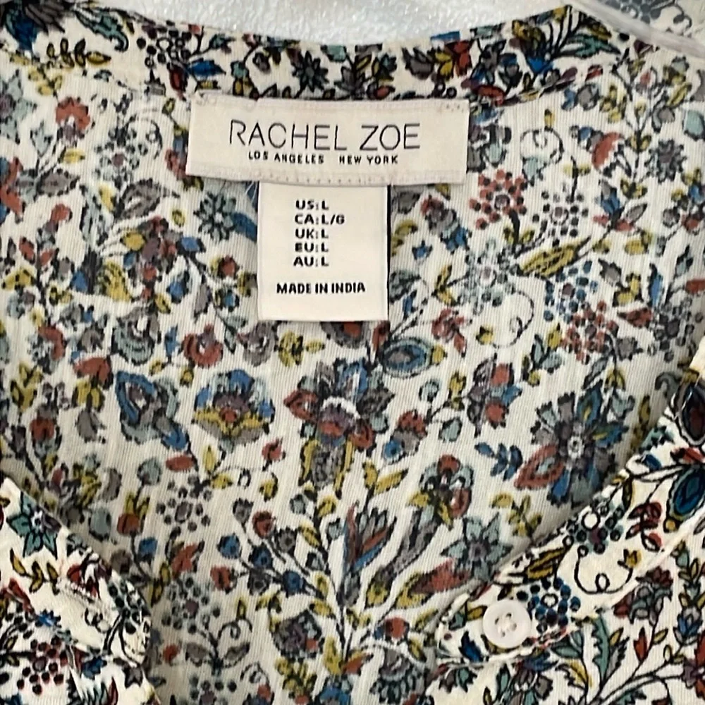 Rachel Zoe multicolored sleeveless Button Front Top, Size L - Picture 6 of 9